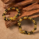 FuAttract Wealth & Protection Double Pixiu Black Obsidian Mani Mantra Bracelet - image 5