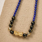 FuAttract Wisdom & Protection Feng Shui Pixiu Lapis Lazuli & Black Onyx Necklace - image 4