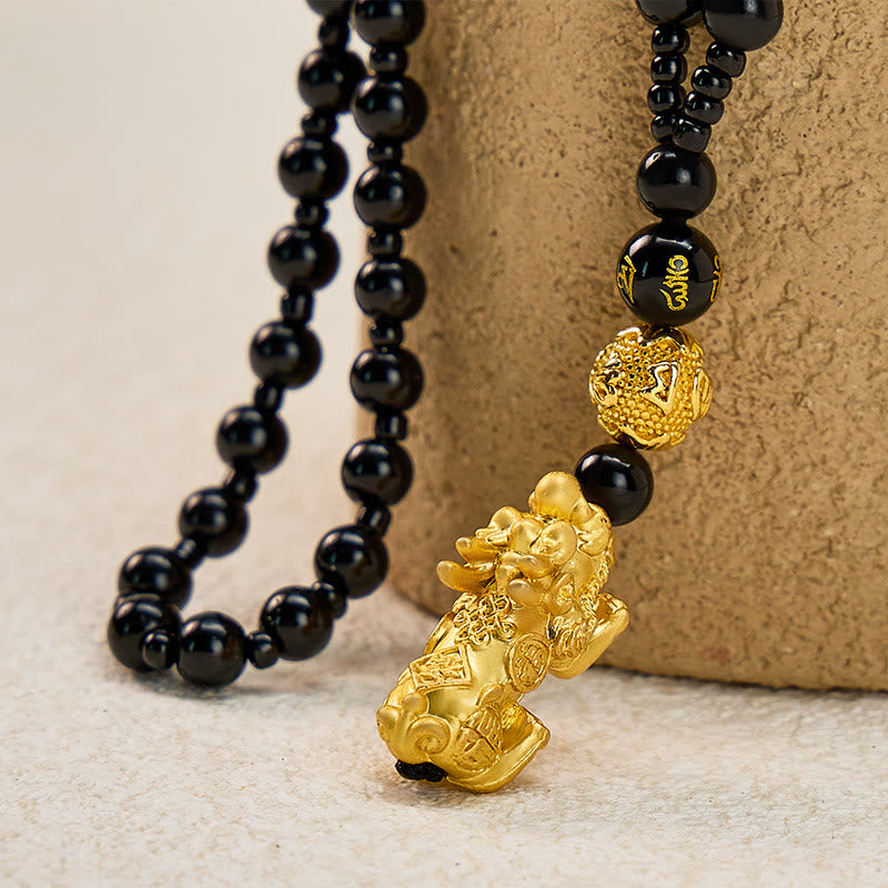 FuAttract Black Onyx Pixiu Attract Abundance and Shield Negative Energy Necklace - image 4