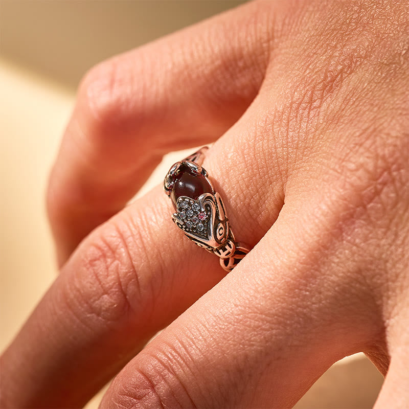 FuAttract Love & Charisma Red Garnet Pixiu Prosperity Coin Adjustable Ring - image 3