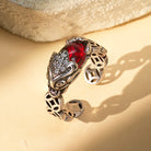 FuAttract Love & Charisma Red Garnet Pixiu Prosperity Coin Adjustable Ring - image 1