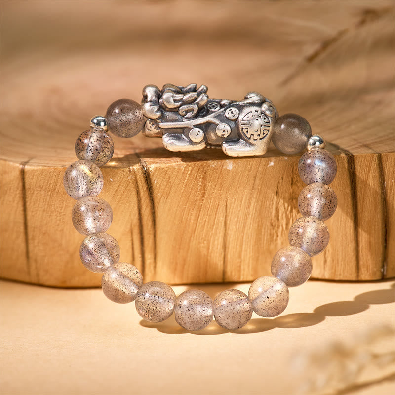 FuAttract Abundance & Protection Natural Stone Pixiu Healing Crystal Ring - Moonstone - image 5