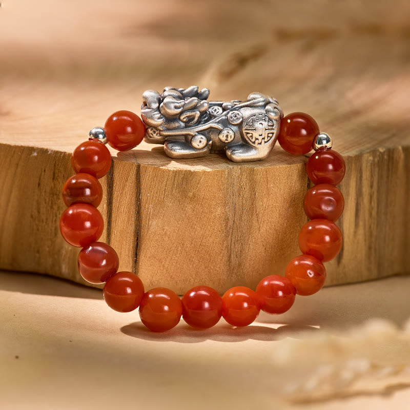 FuAttract Abundance & Protection Natural Stone Pixiu Healing Crystal Ring - South Red Agate - image 9