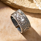 FuAttract Attract Prosperity & Shield Energy Om Mani Padme Hum Pixiu Ring - Retro Silver - image 0