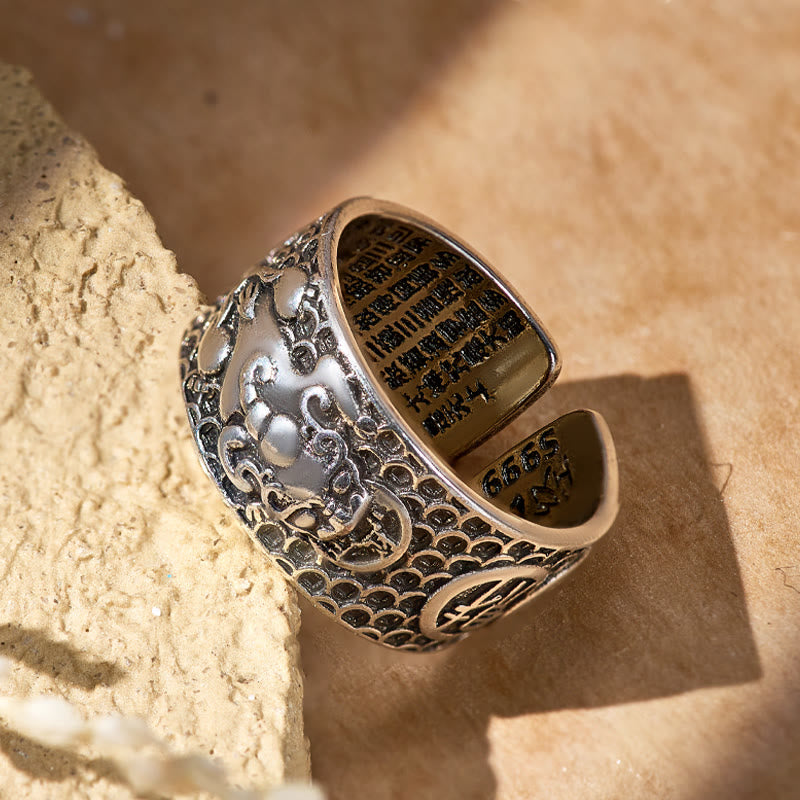 FuAttract Attract Prosperity & Shield Energy Om Mani Padme Hum Pixiu Ring - image 2