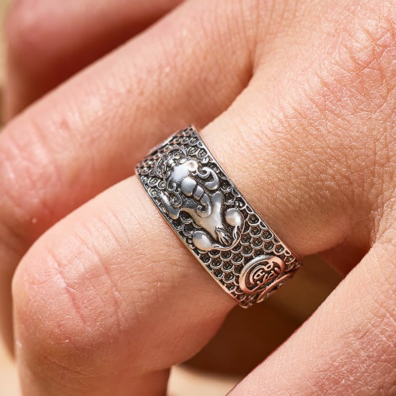 FuAttract Attract Prosperity & Shield Energy Om Mani Padme Hum Pixiu Ring - image 3