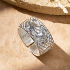 FuAttract Attract Prosperity & Shield Energy Om Mani Padme Hum Pixiu Ring - Silver - image 5