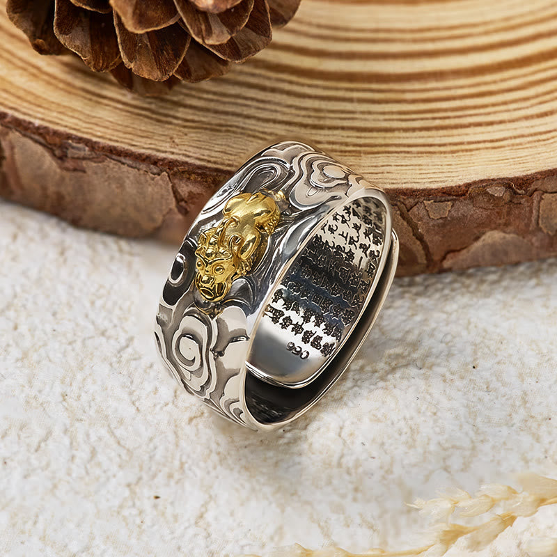 FuAttract Pixiu Attract Prosperity and Peace Wealth Band Adjustable Ring - Gold Pixiu - image 0