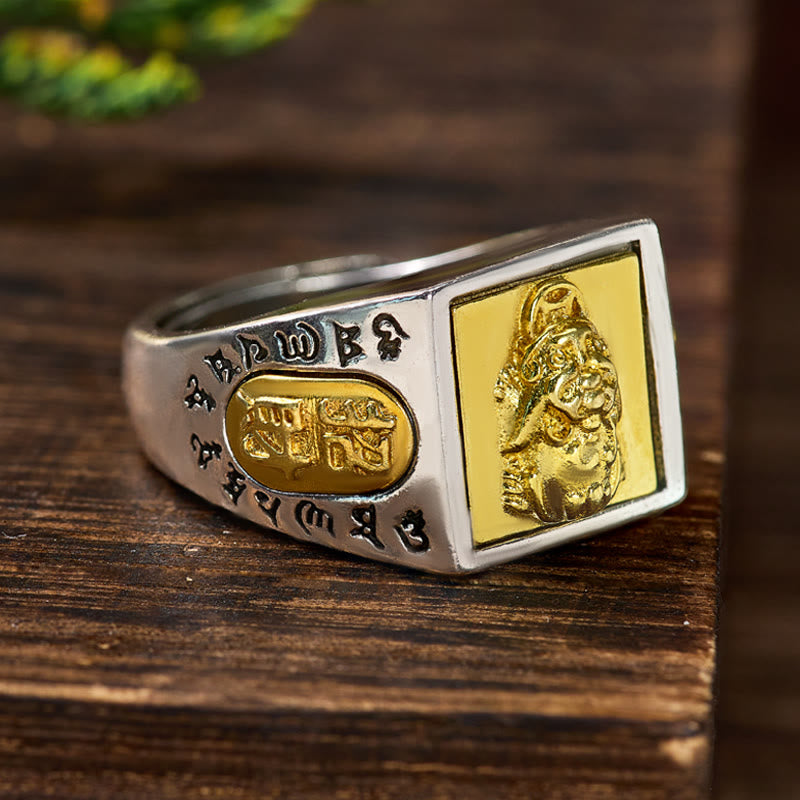 FuAttract Wealth & Power Pixiu Signet Mantra to Attract Prosperity and Success Ring - image 2