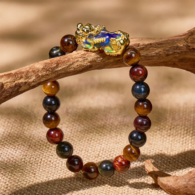 FuAttract Triforce Guardian- Tri-Color Tiger's Eye Power Pixiu Bracelet - image 10