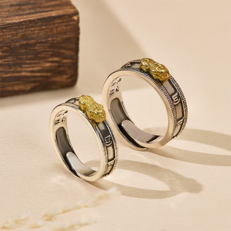 FuAttract Prosperity & Good Luck Om Mani Padme Hum Ring with Golden Pixiu - image 0