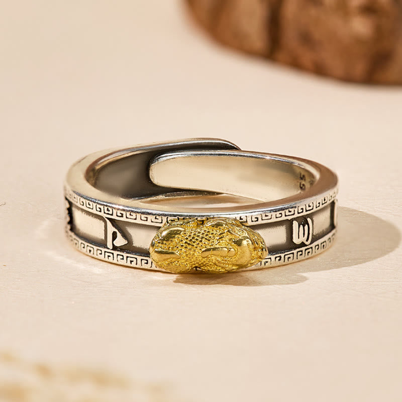 FuAttract Prosperity & Good Luck Om Mani Padme Hum Ring with Golden Pixiu - image 5