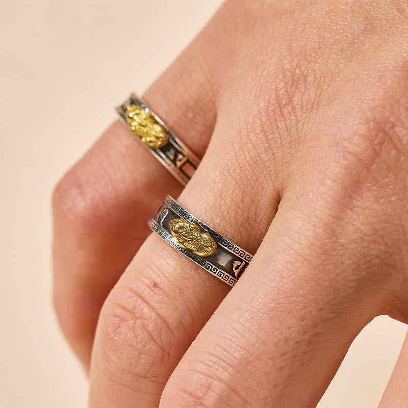 FuAttract Prosperity & Good Luck Om Mani Padme Hum Ring with Golden Pixiu - image 7