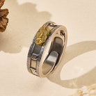 FuAttract Prosperity & Good Luck Om Mani Padme Hum Ring with Golden Pixiu - 6.2mm - image 2