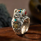 FuAttract Wealth & Luck Vintage Turquoise Amulet Pixiu Attract Prosperity Ring - Pixiu - image 0