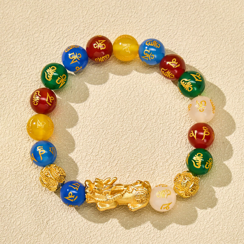 FuAttract Wealth & Success Feng Shui Multi-Color Agate Pixiu Guard Positive Energy Bracelet - image 2