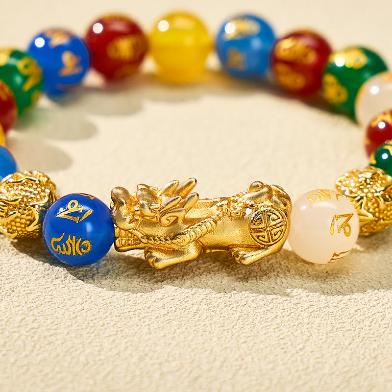 FuAttract Wealth & Success Feng Shui Multi-Color Agate Pixiu Guard Positive Energy Bracelet - image 5