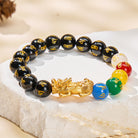 FuAttract Wealth & Protection Five-Element Agate Mantra Amulet for Luck Pixiu Bracelet - 12mm - image 0
