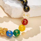 FuAttract Wealth & Protection Five-Element Agate Mantra Amulet for Luck Pixiu Bracelet - image 5