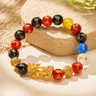 FuAttract Red Black Agate Mantra Beads to Attract Prosperity Pixiu Bracelet - 12mm - image 0