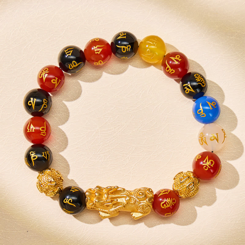 FuAttract Red Black Agate Mantra Beads to Attract Prosperity Pixiu Bracelet - image 2