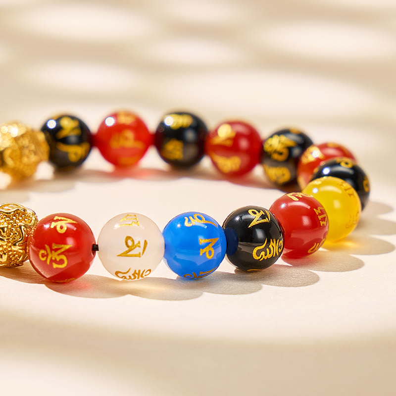 FuAttract Red Black Agate Mantra Beads to Attract Prosperity Pixiu Bracelet - image 4