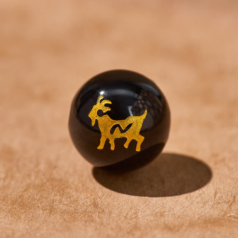 FuAttract Wealth Attraction Chinese Zodiac Pixiu & Obsidian Beads Bracelet - Goat - 10mm - image 17