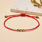 FuAttract Tibetan Copper Beads Healing Luck Balance & Good Fortune Symbol Bracelet - Red - image 1