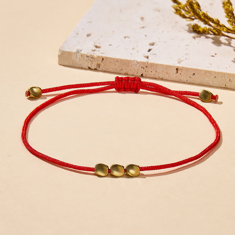 FuAttract Tibetan Copper Beads Healing Luck Balance & Good Fortune Symbol Bracelet - Red - image 1