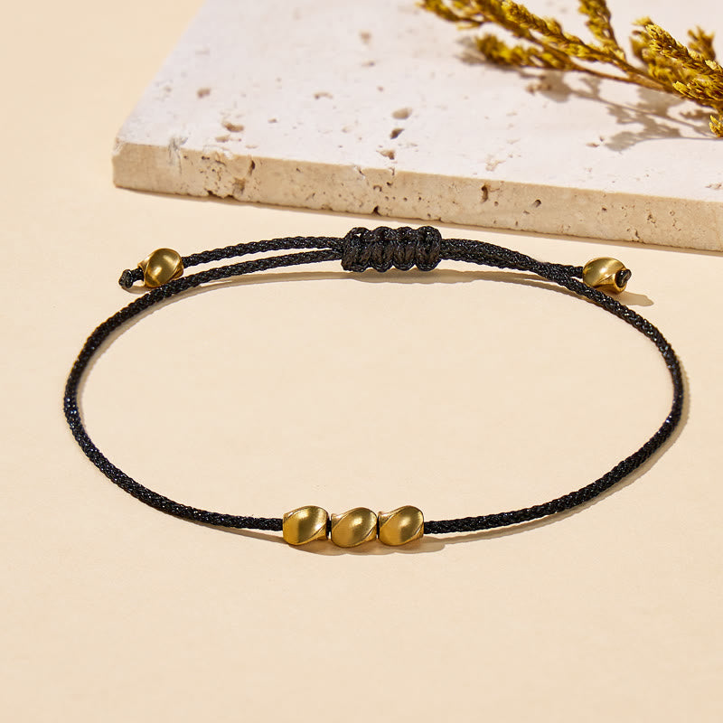 FuAttract Tibetan Copper Beads Healing Luck Balance & Good Fortune Symbol Bracelet - Black - image 4