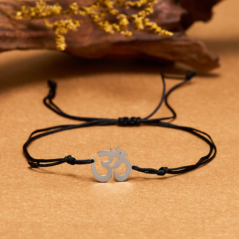 FuAttract Om Protection Red String Bracelet – Sacred Yoga Symbol for Calm & Balance - Black - image 4