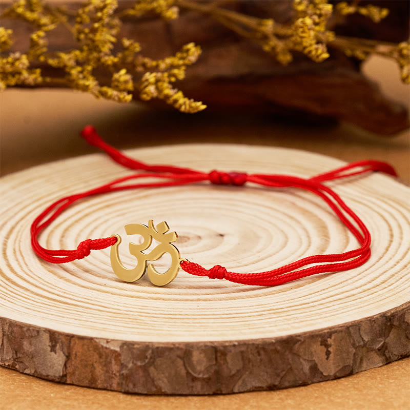 FuAttract Om Protection Red String Bracelet – Sacred Yoga Symbol for Calm & Balance - image 1