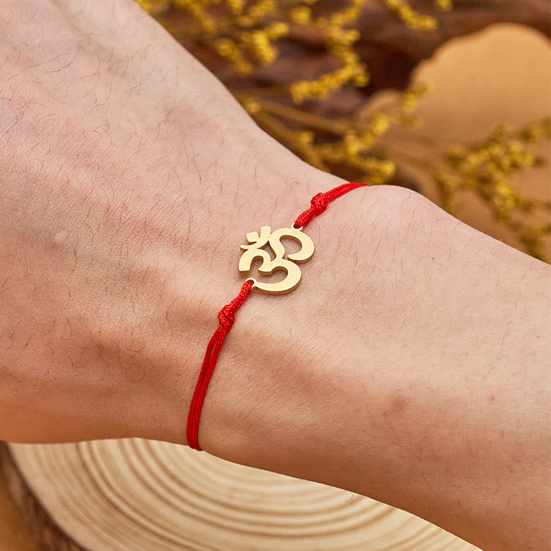 FuAttract Om Protection Red String Bracelet – Sacred Yoga Symbol for Calm & Balance - image 2