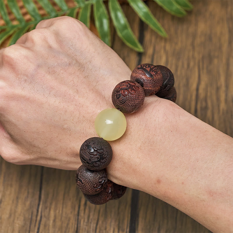 FuAttract Sandalwood Engraving Zen PiXiu Protection & Good Fortune Bracelet - image 3