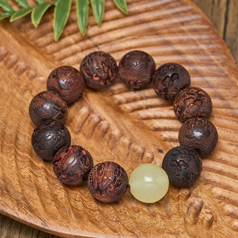 FuAttract Sandalwood Engraving Zen PiXiu Protection & Good Fortune Bracelet - image 5
