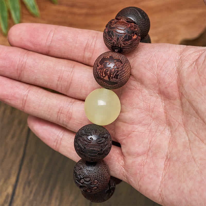 FuAttract Sandalwood Engraving Zen PiXiu Protection & Good Fortune Bracelet - image 4