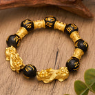 FuAttract Abundance & Protection Double Pixiu Black Obsidian Bracelet - image 1