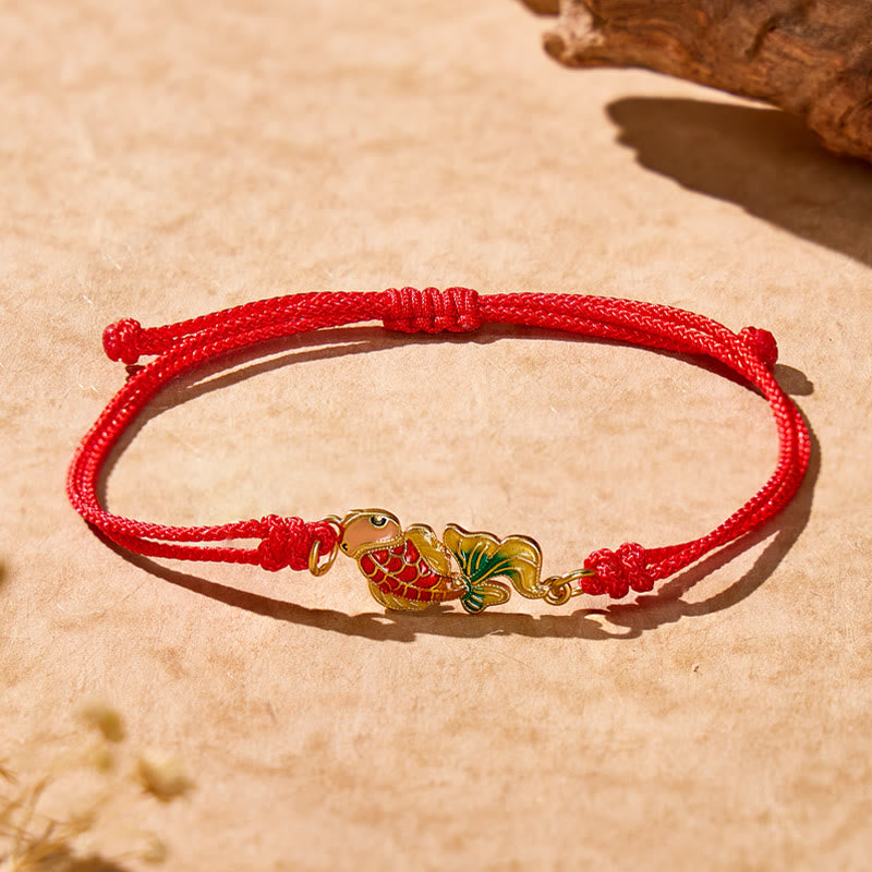FuAttract Koi Fish Red String Bracelet with Double-Sided Enamel Pendant - image 1