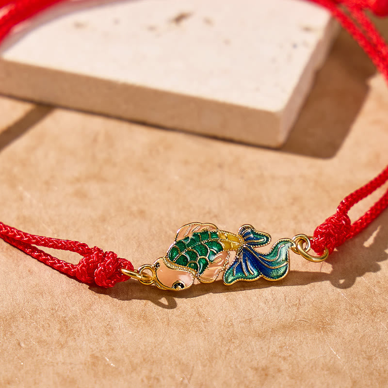 FuAttract Koi Fish Red String Bracelet with Double-Sided Enamel Pendant - image 7