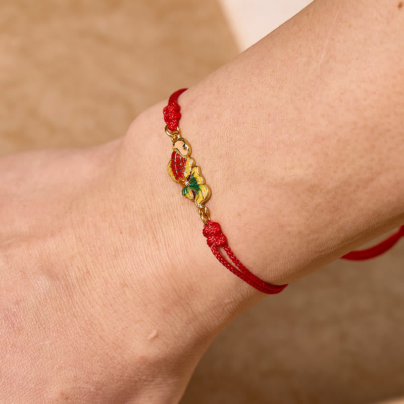 FuAttract Koi Fish Red String Bracelet with Double-Sided Enamel Pendant - image 3