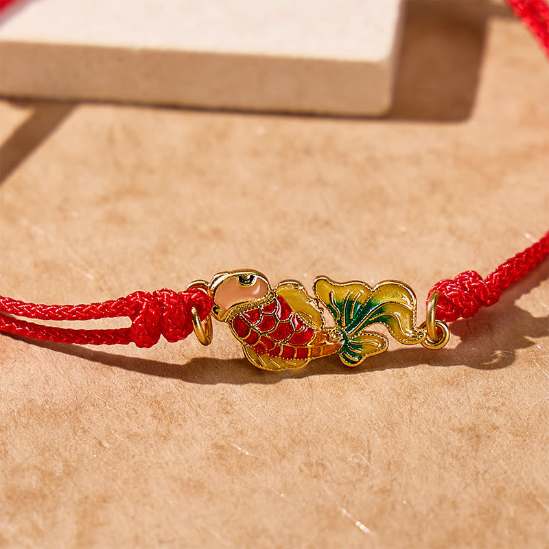 FuAttract Koi Fish Red String Bracelet with Double-Sided Enamel Pendant - image 6