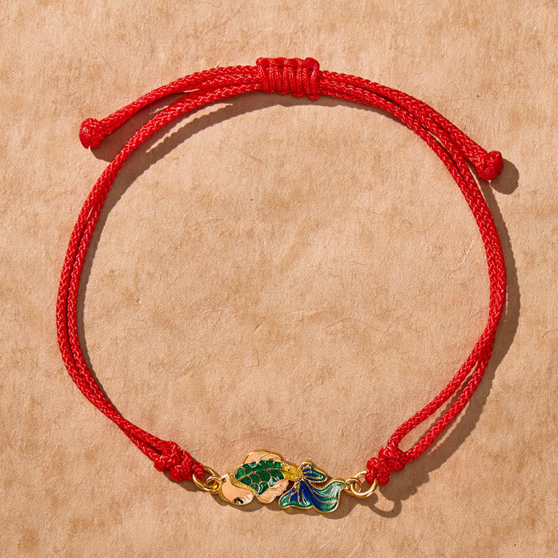 FuAttract Koi Fish Red String Bracelet with Double-Sided Enamel Pendant - image 5