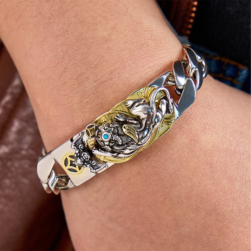FuAttract  Good Luck Amulet Attract Wealth Pixiu Feng Shui Cuban Chain Bracelet - image 3