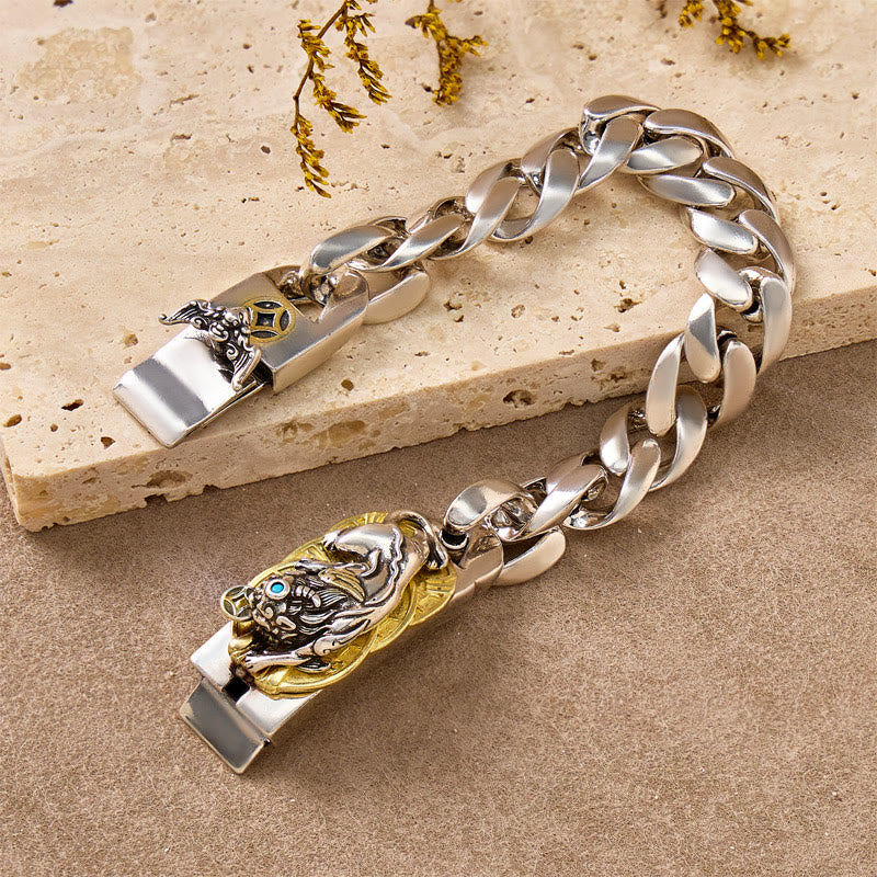 FuAttract  Good Luck Amulet Attract Wealth Pixiu Feng Shui Cuban Chain Bracelet - image 5
