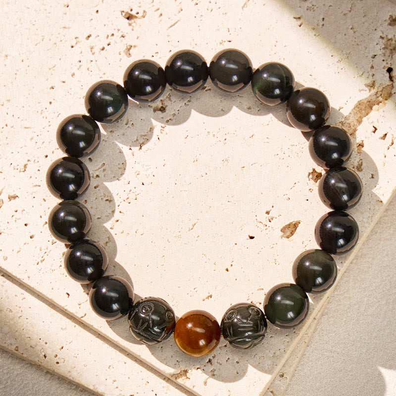 FuAttract Ultimate Protection & Balance Obsidian & Tiger Eye Beaded Pixiu Bracelet - image 7