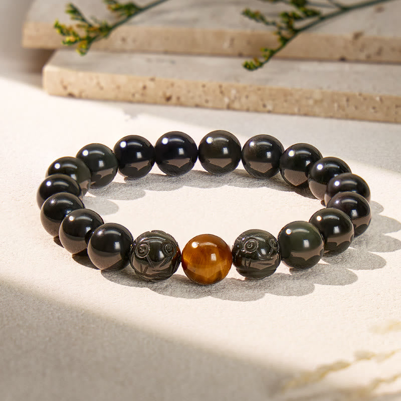 FuAttract Ultimate Protection & Balance Obsidian & Tiger Eye Beaded Pixiu Bracelet - image 6