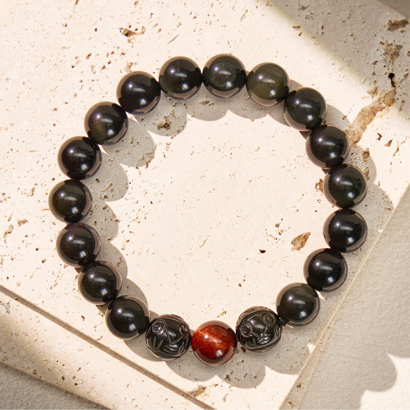 FuAttract Ultimate Protection & Balance Obsidian & Tiger Eye Beaded Pixiu Bracelet - image 2
