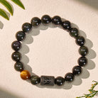 FuAttract Luck & Spiritual Protection Obsidian with Tiger Eye Chinese Zodiac Bracelet - Horse - image 0
