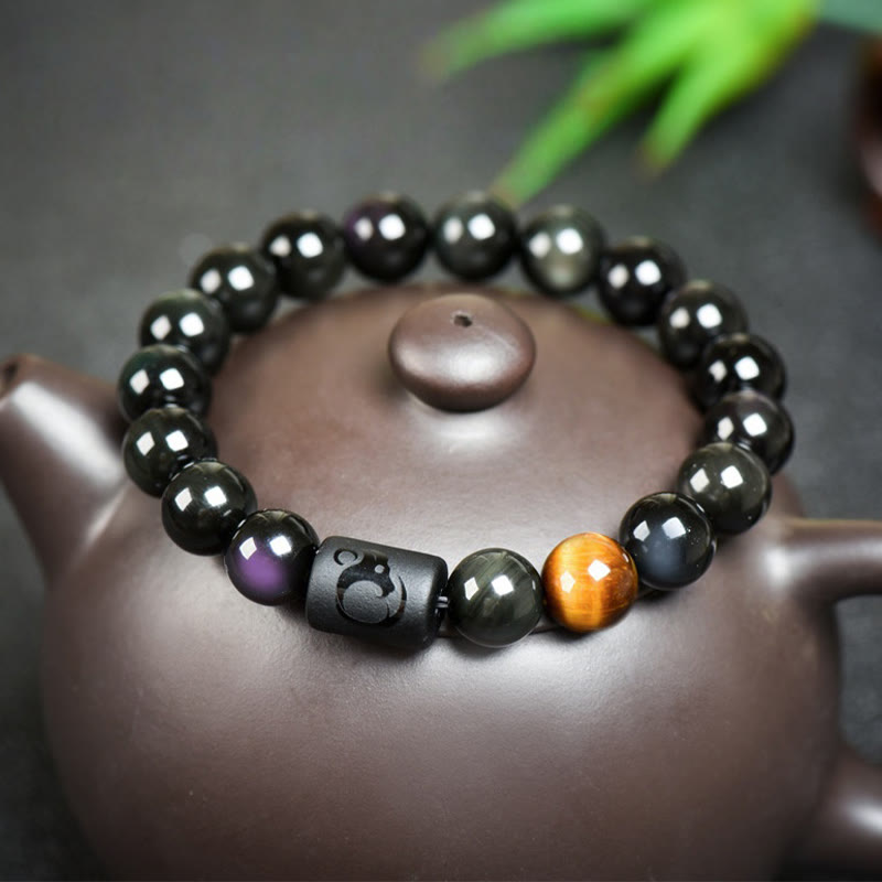 FuAttract Luck & Spiritual Protection Obsidian with Tiger Eye Chinese Zodiac Bracelet - Goat - image 15