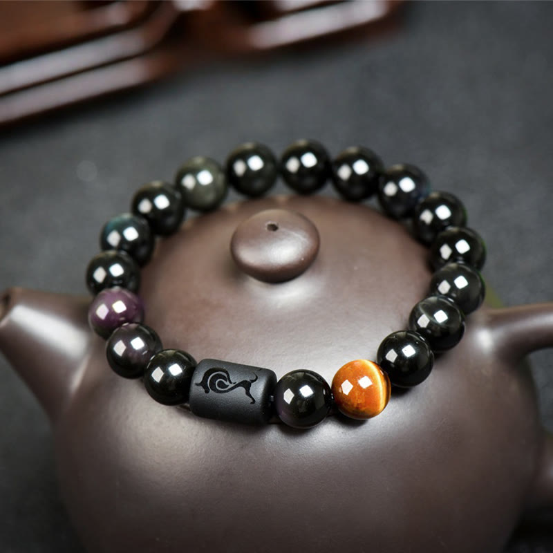 FuAttract Luck & Spiritual Protection Obsidian with Tiger Eye Chinese Zodiac Bracelet - Ox - image 10